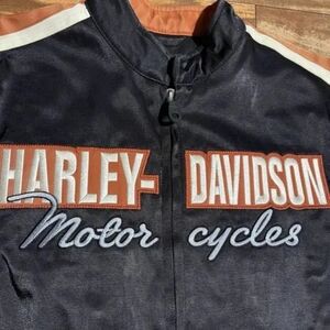 Harley-Davidson Black and Orange Varsity Jacket
